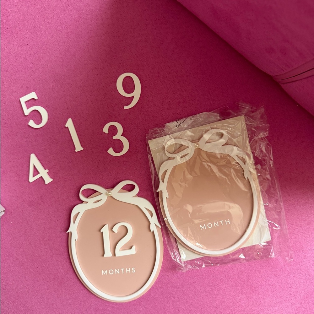 Pink and White Milestone Cards